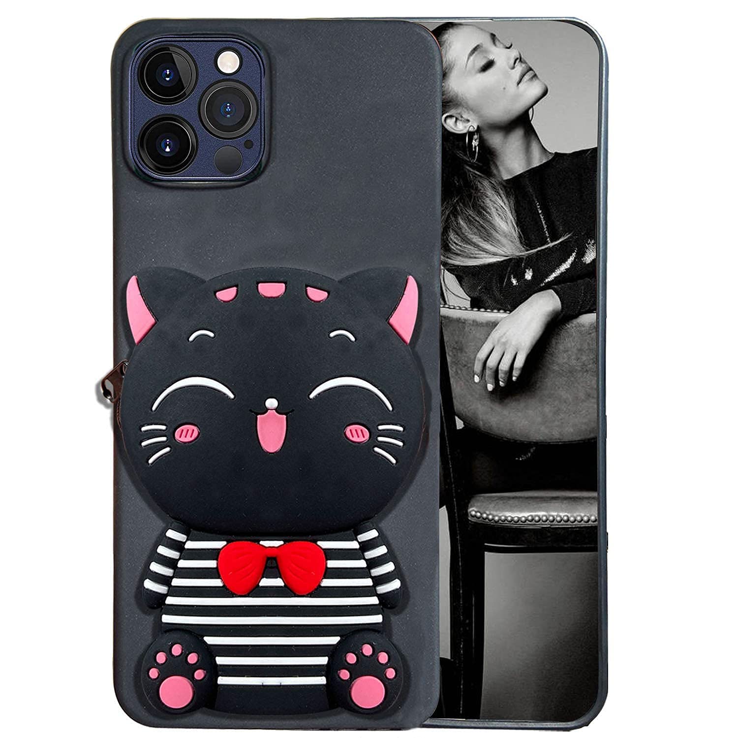 【子猫】iPhone12proMAX 256GB KC Back Cover for Apple iPhone 12 Pro Max, 3D Cute Animal Tabby